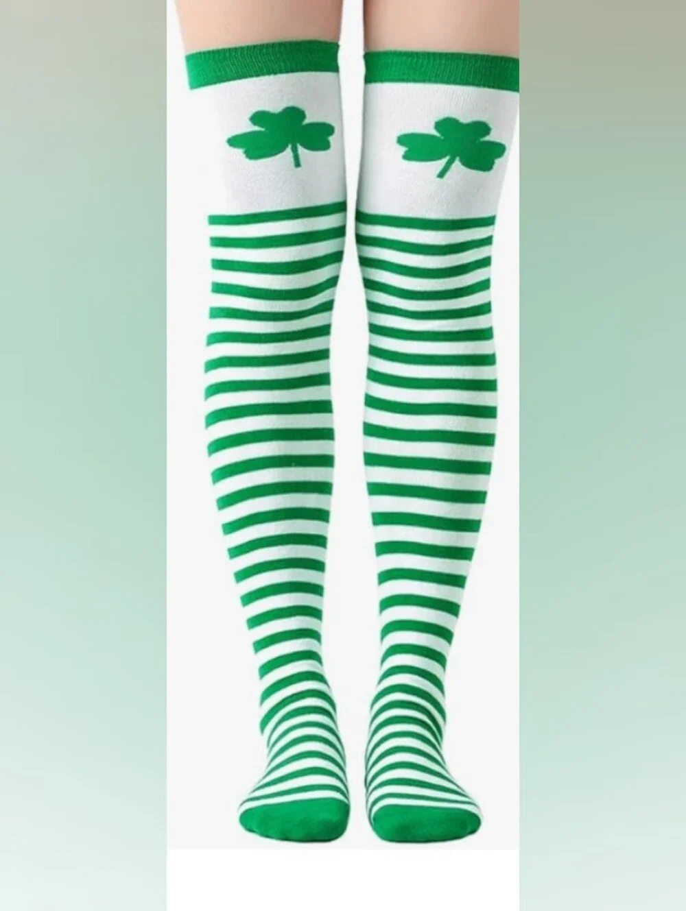 Green Shamrock Socks & Sequin Bow Tie Suspenders Set - Party Accessories NWT